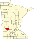 Map of Minnesota highlighting Chippewa County